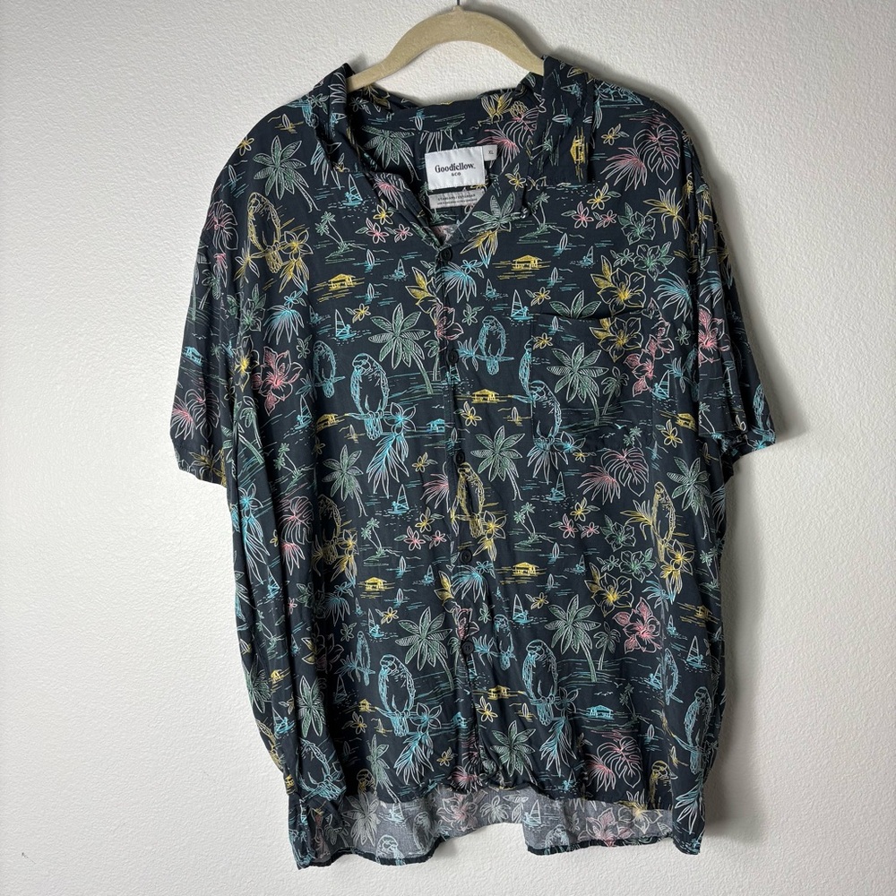 Goodfellow & Co. Men's Tropical Print Short Sleeve Shirt size XL